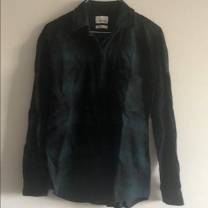 Wilfred green & black flannel button up